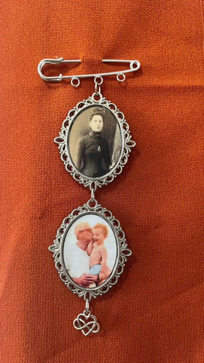 2 Fotoğraflı Gümüş Hatıra Çengeli - Görsel 3