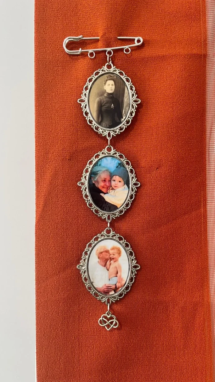 3 Fotoğraflı Gümüş Hatıra Çengeli - Görsel 3